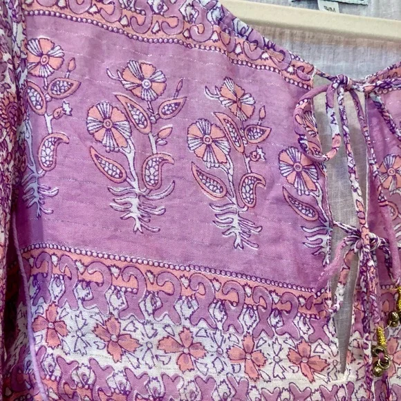 Cotton Floral Pink & Purple Flowy Top & Maxi Skirt SET. - Picture 9 of 16